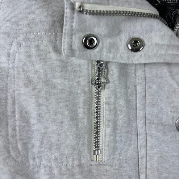 Vintage Y2K Fox Racing Sasquatch Hoodie L | Faux Fur Zip Up Jacket Heather Gray - Picture 11 of 16